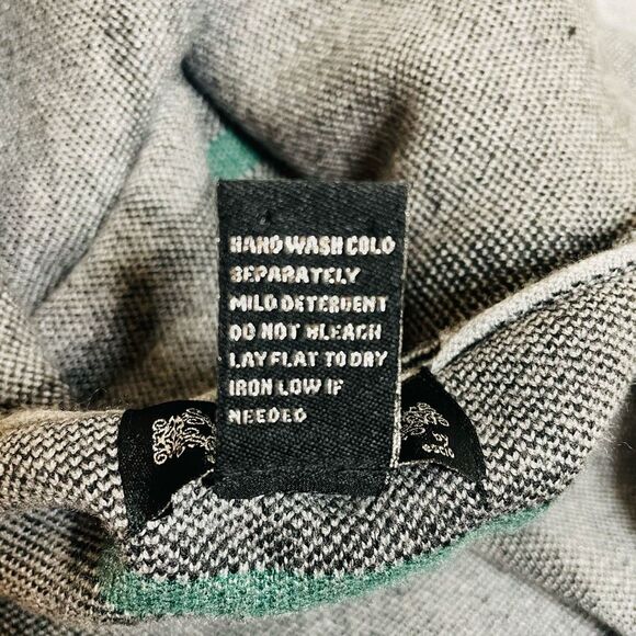 Anthropologie Oliver.O Open Front Hooded Cardigan Jacket Gray and Green Plaid Si - Picture 9 of 10